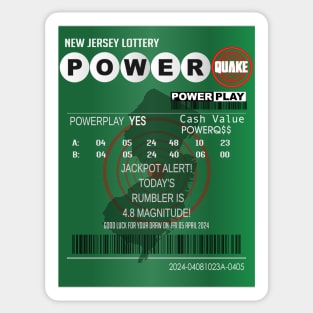 04-05-2024 Earthquake NJ Power Quake Lottery Ticket Sticker